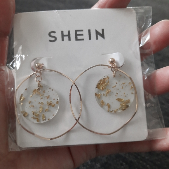 NEW Gold Hoop Drop Earrings - Picture 5 of 7